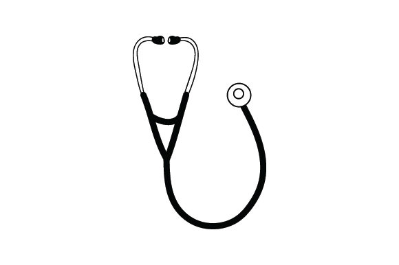 Black and White Stethoscope Crafts for Medical Branding