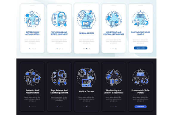 E-scrap Types Onboarding Mobile App Page