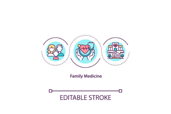 Family Medicine Concept Icon: Graphics and Icons for Editorial Use