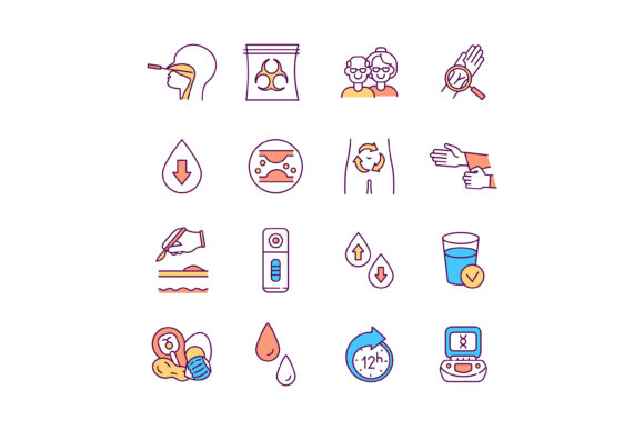Lab Research and Diagnostics Color Icons