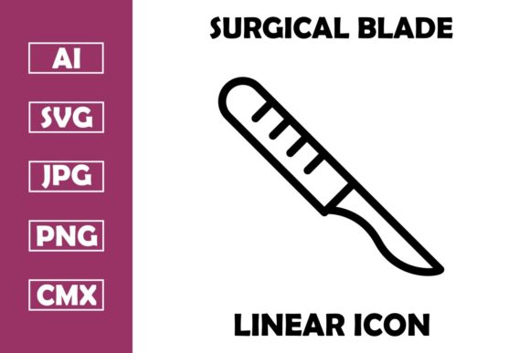Medical Blade Vector Line Icon Design