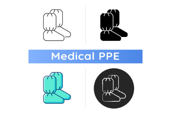 Medical Boot Covers Icon: Graphics and Icons for Editorial Use