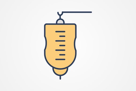 Medical Drip Line Filled Icon: Graphics and Icons for Editorial Use