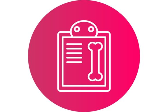 Medical File Line Circle Gradient Icon Graphics