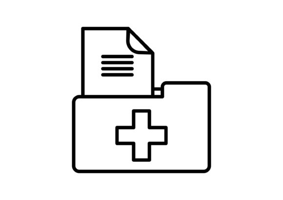 Medical Files Line Icon Design Graphics
