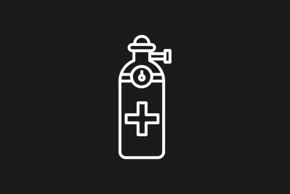 Medical Gas Cylinder Line Inverted Icon: Graphics and Icons for Real Projects