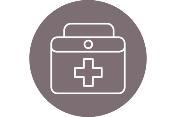 Medical Kit Line Circle Icon Design