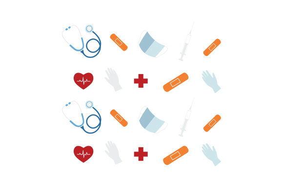 Medical Objects Repeating Pattern for Crafts and Content