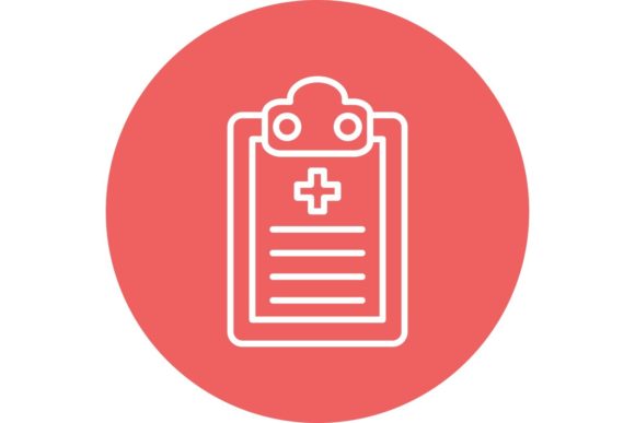 Medical Report Line Circle Icon Design Graphics