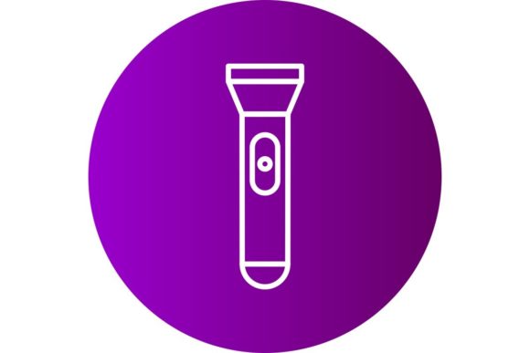 Medical Torch Light Gradient Circle Icon Graphics