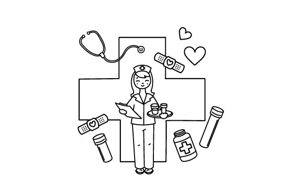 Nurse Coloring Page for Kids Crafts