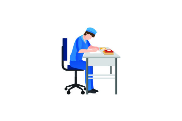 Nurse Writing Embroidery Design