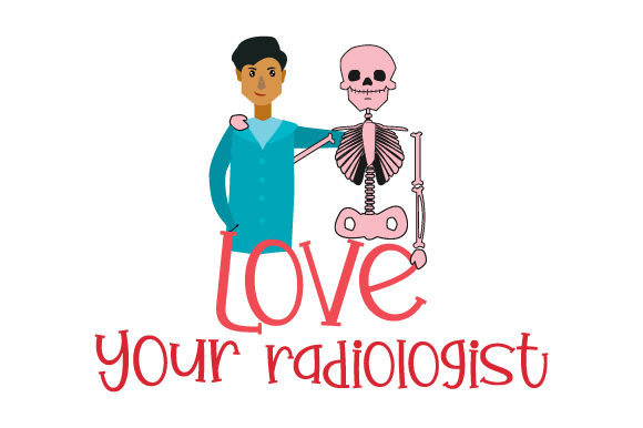 Skeleton Hugging a Radiologist Crafts