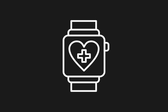 Smart Watch Online Medical Line Inverted Graphics and Icons