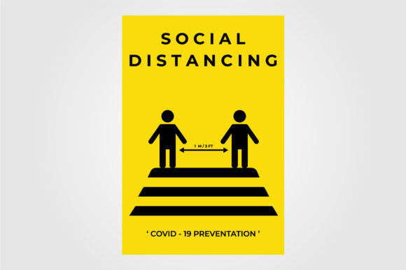 Social Distancing Minimalist Poster: Graphics & Freebies for Real Projects