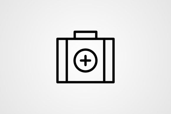 Vector Medical Box Line Icon Graphics