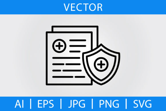 Vector Medical Insurance Line Icon Graphics