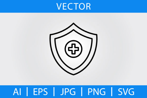 Vector Medical Protection Line Icon Graphics
