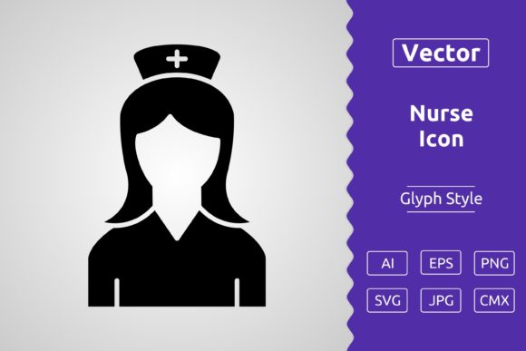 Vector Nurse Glyph Icon: Graphics and Icons for Real Projects